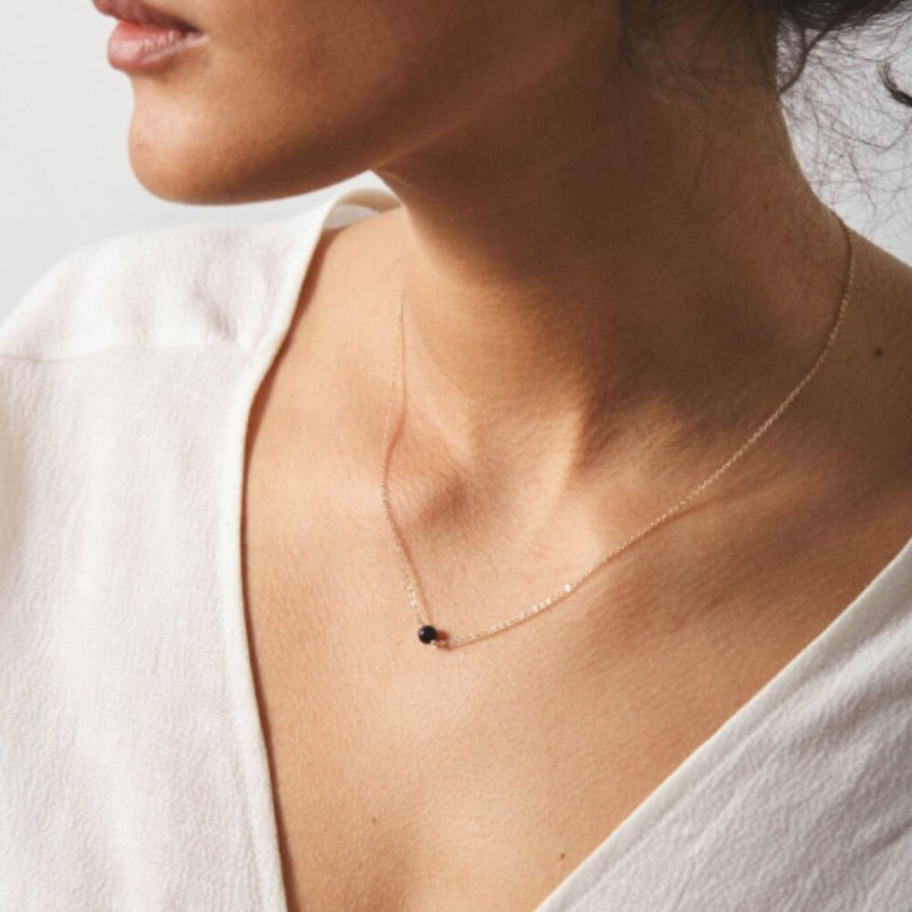 Gldn sterling silver black onyx necklace
